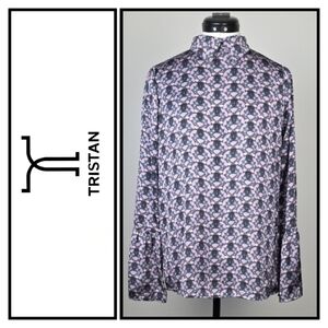 Tristan Floral Print Blouse with Bell Sleeves & Pearl Back Buttons – Size P/S